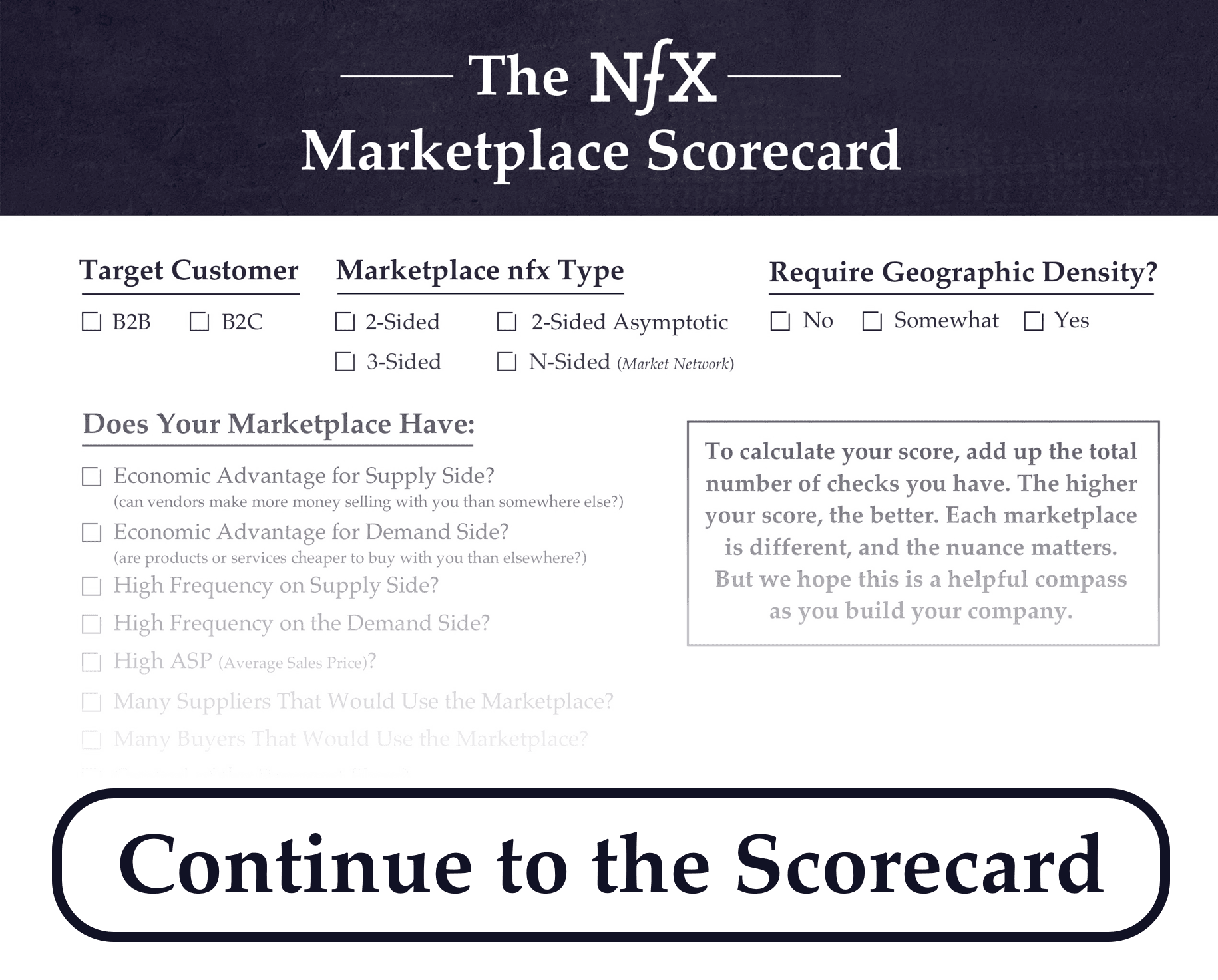 The NFX Marketplace Scorecard