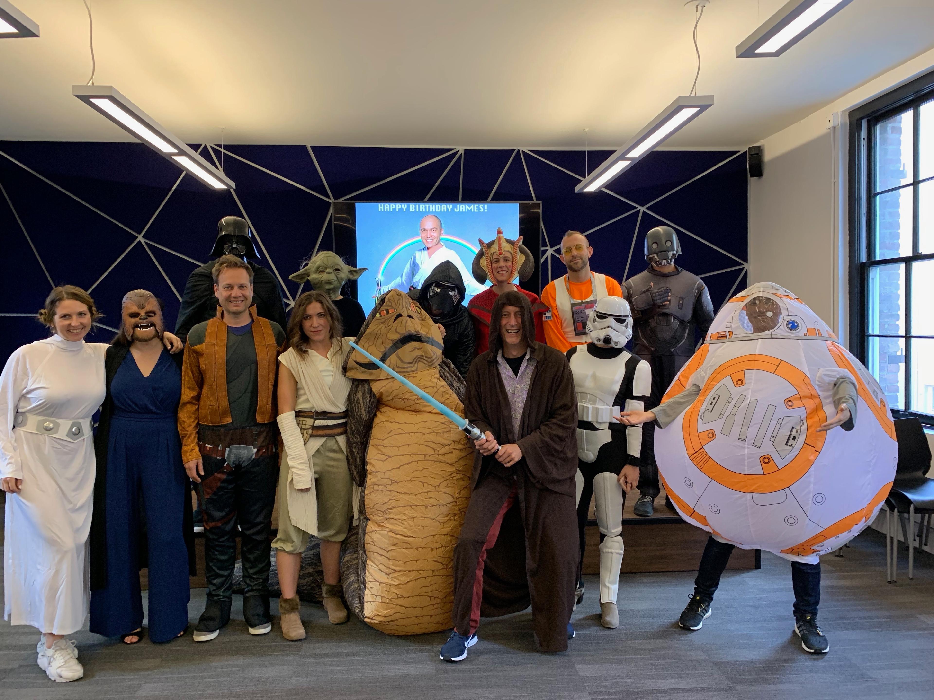 Just a random team photo on a random Tuesday. (yeah, we kinda’ like Star Wars) 
