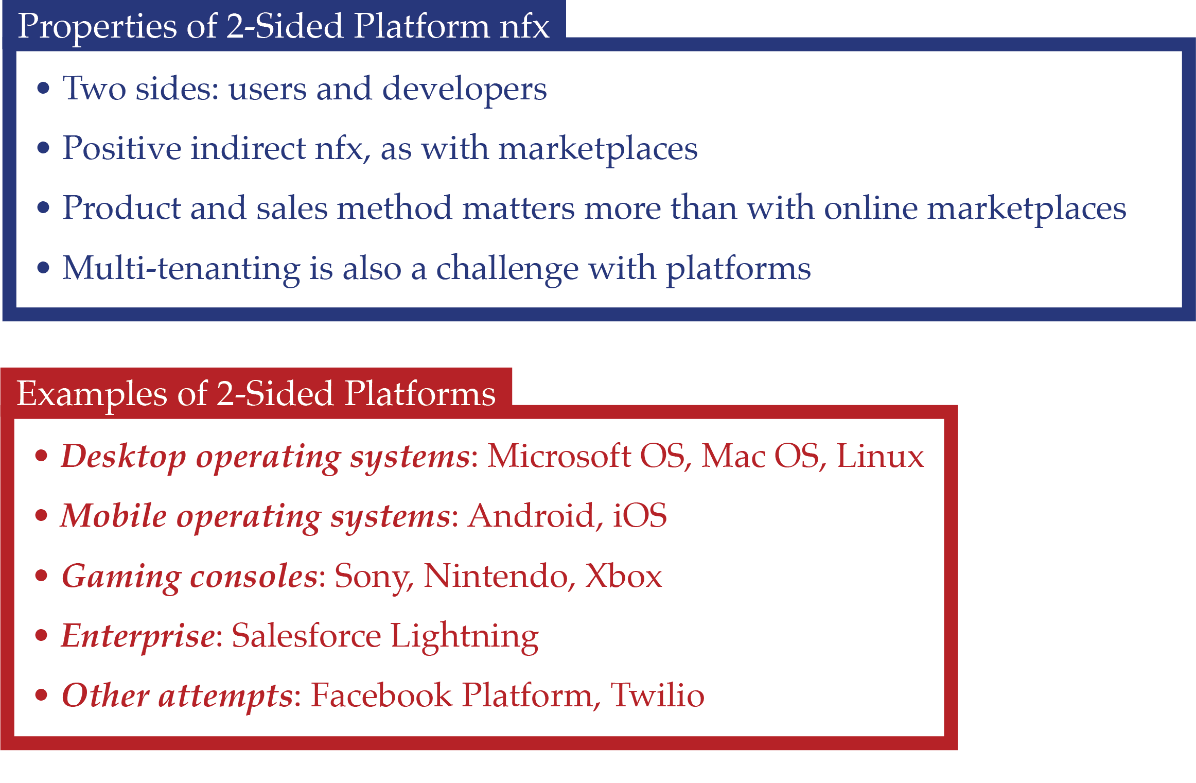 Properties and Example of 2-sided Platform