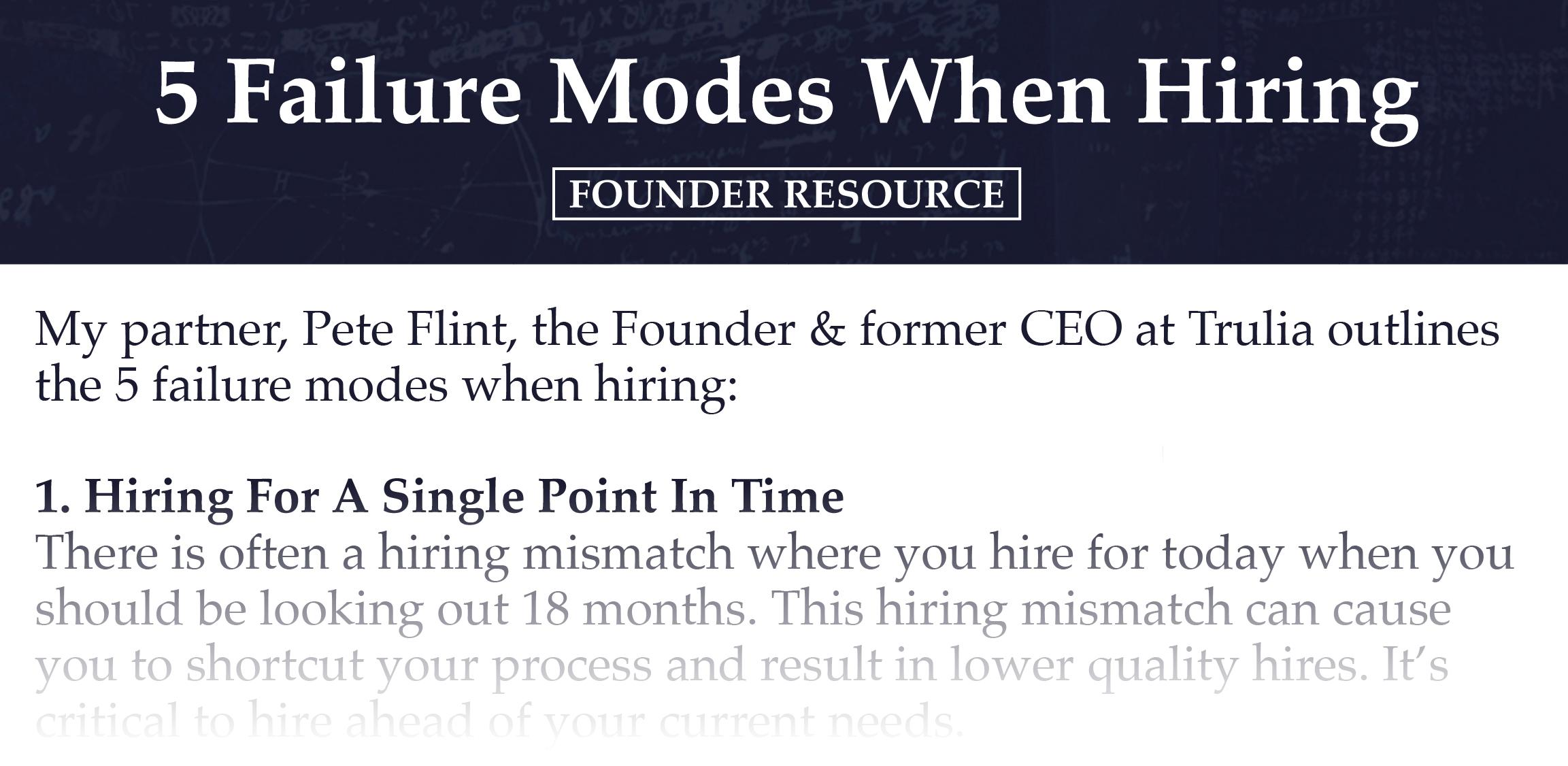 5 Failure Modes When Hiring