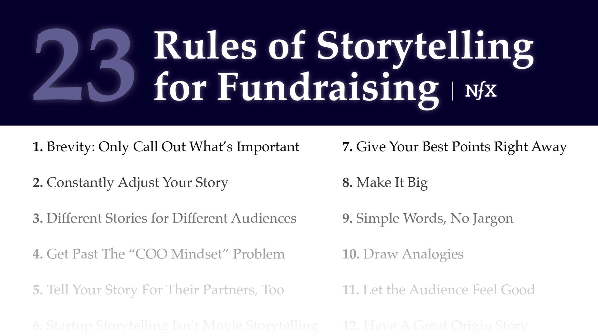 The 23 Rules of Storytelling For Fundraising