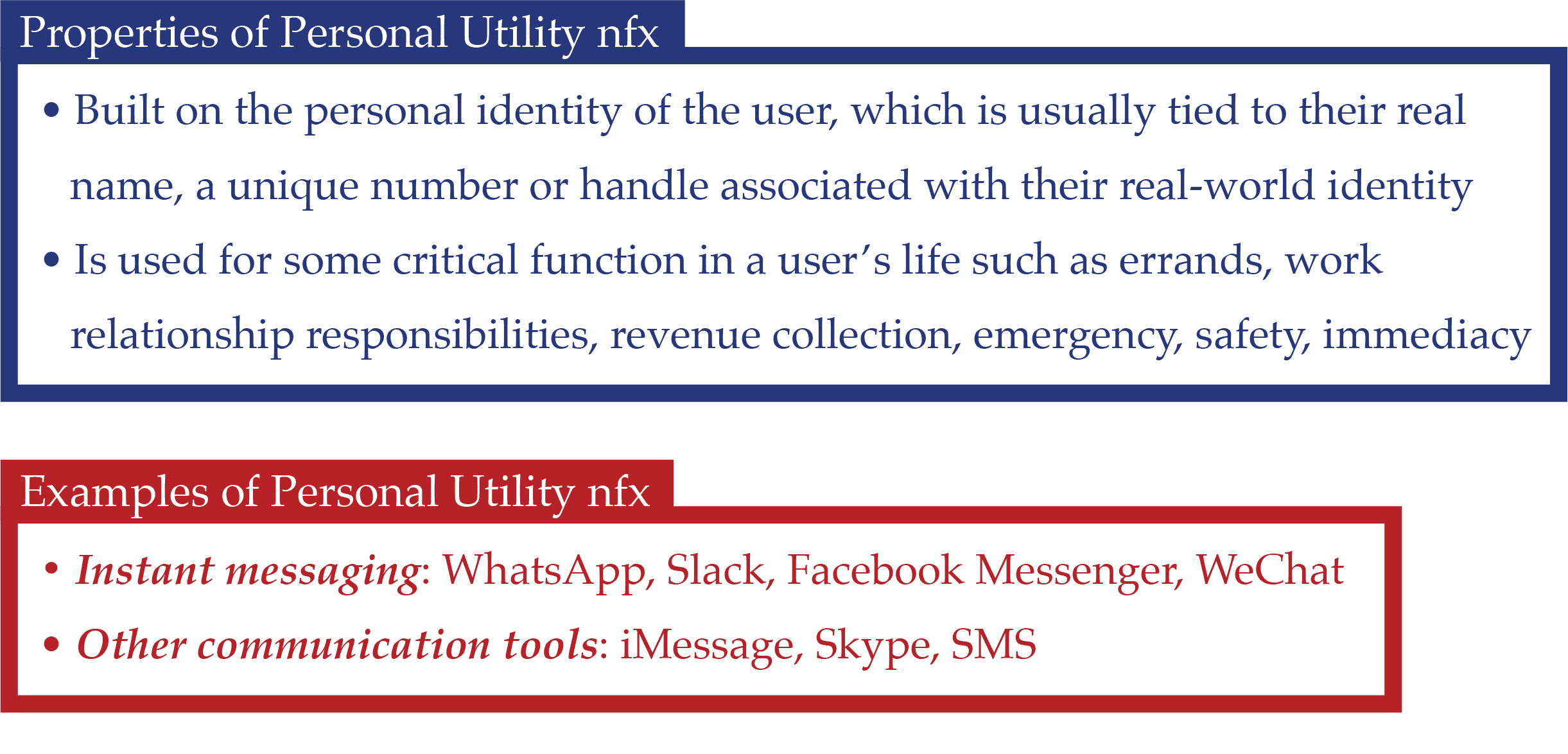 Properties and Example of Personal Utility NFX