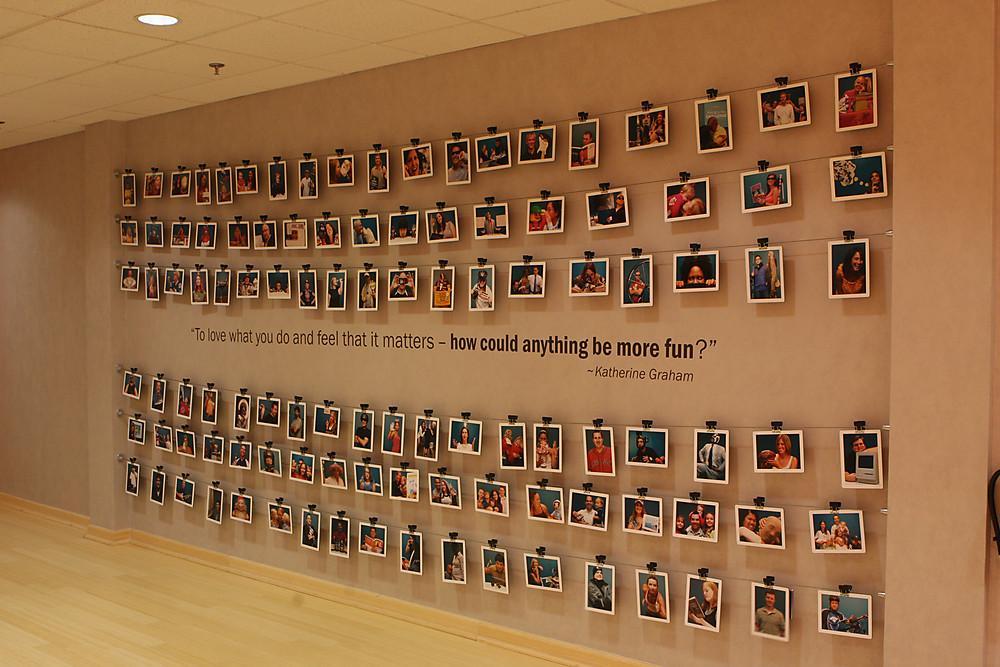 Wall of team photos