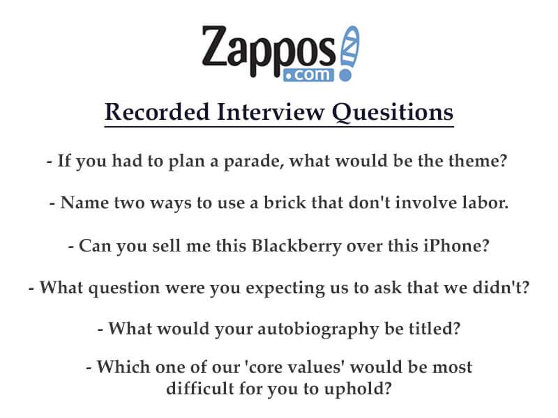 Zappos interview questions