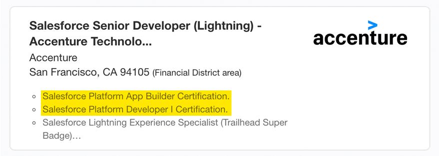 Job Posting: Salesforce Certification Required