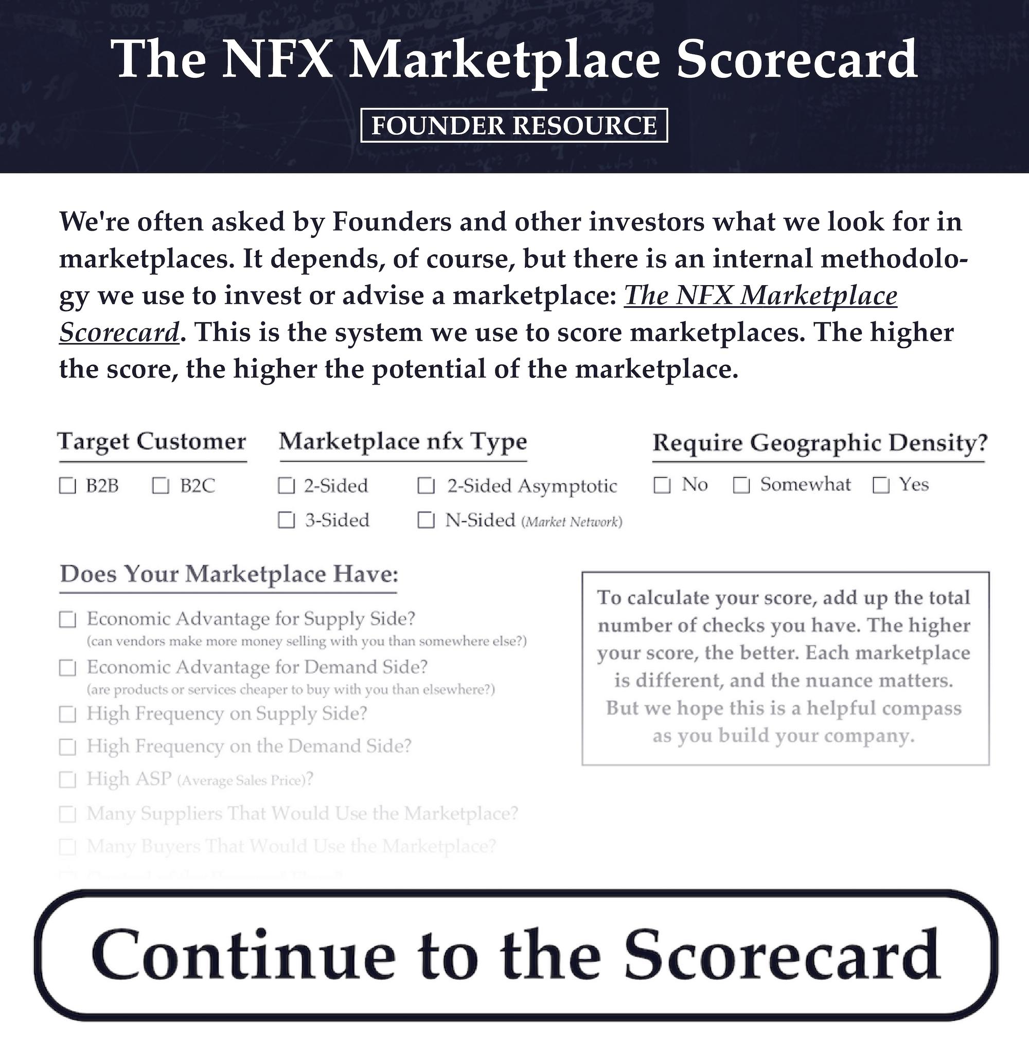 NFX Marketplace Scorecard