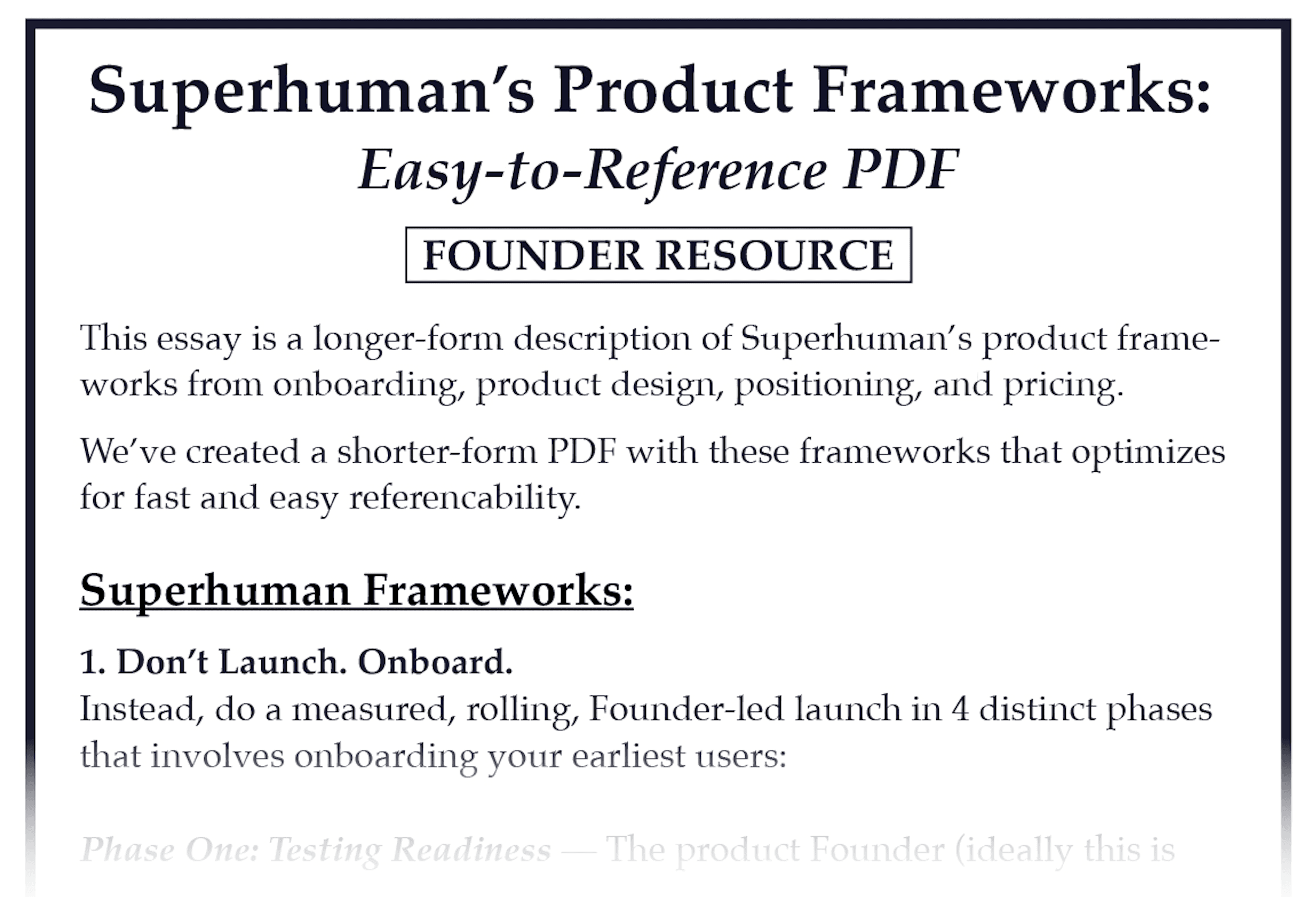 Superhuman's Product Frameworks - Founder Resource