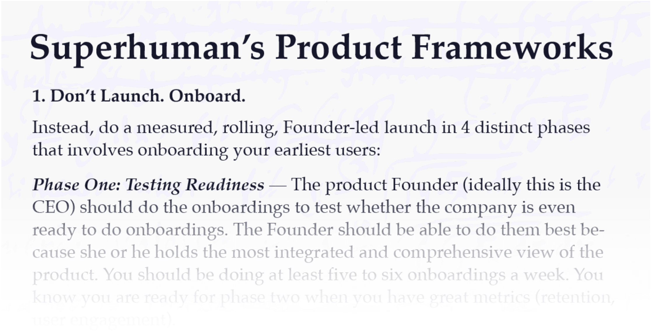 Product Frameworks