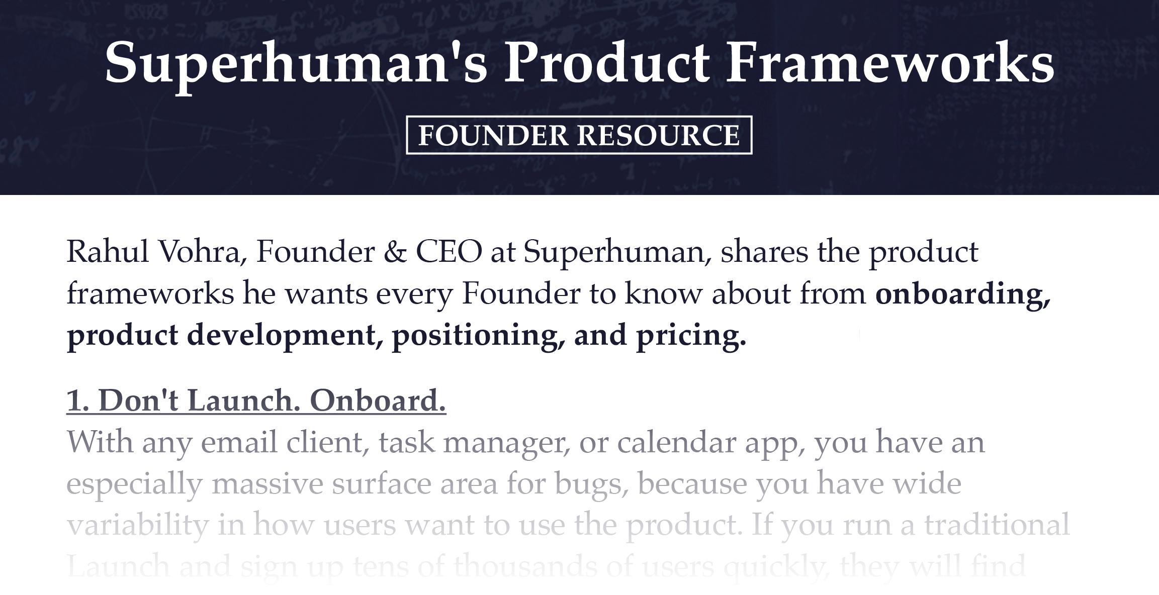 Superhuman Product Frameworks