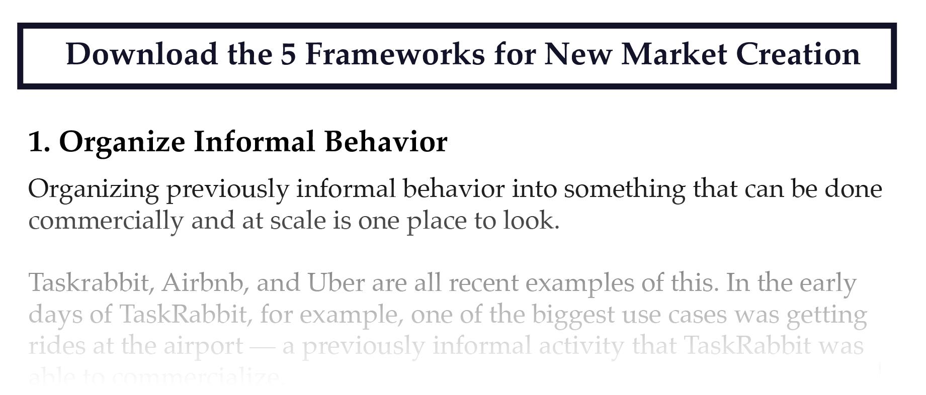 5 Frameworks for New Market Creation