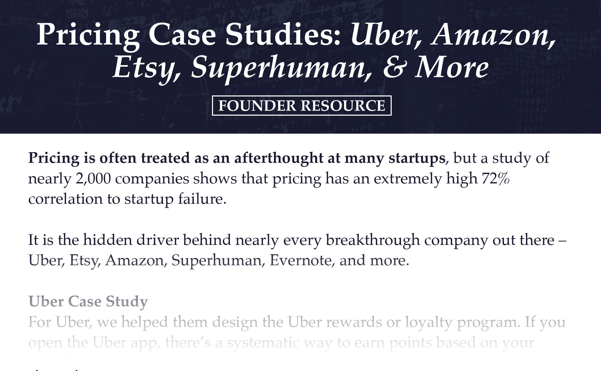 Pricing Case Studies