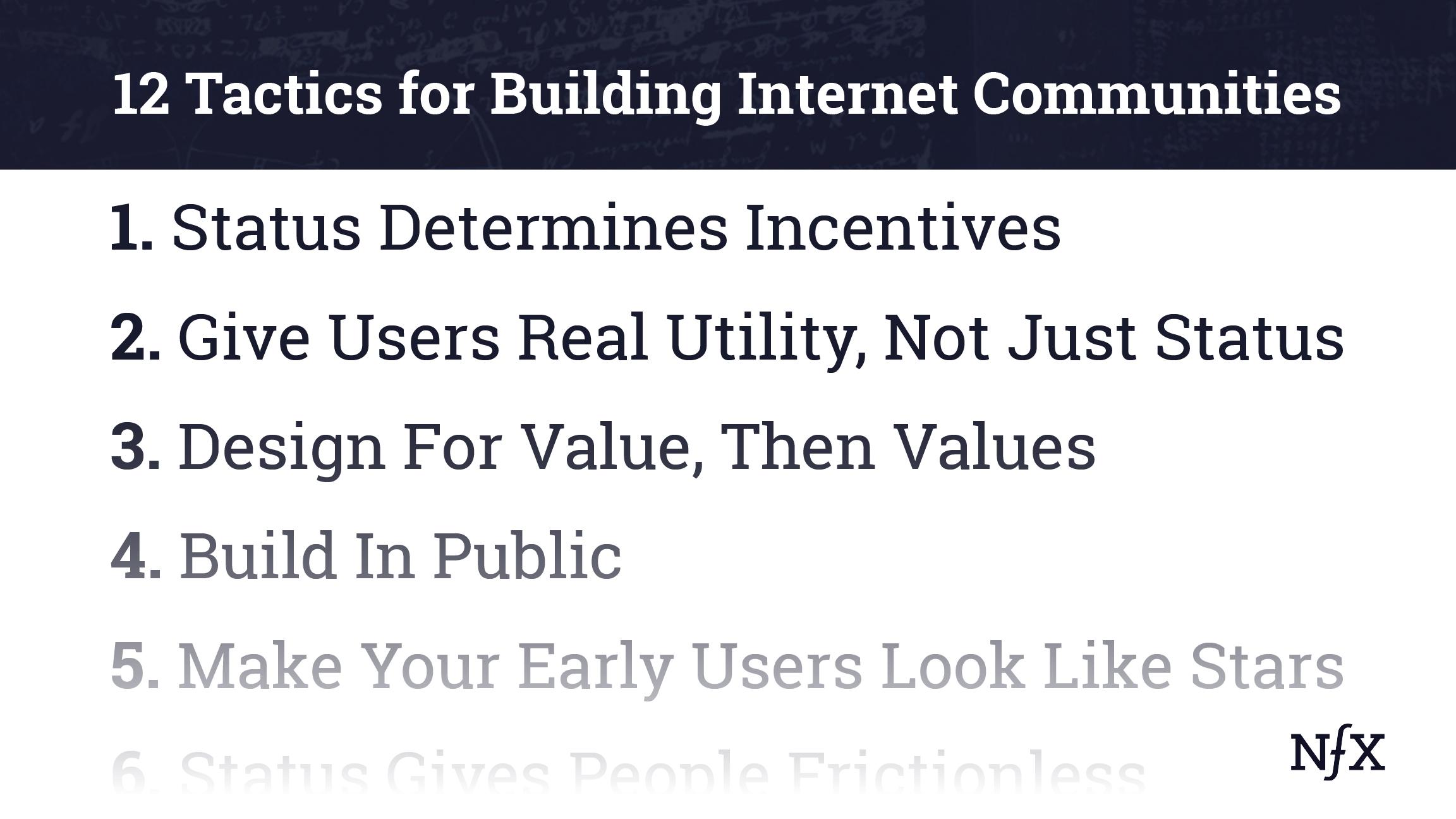 12 Tactics for Building Internet Communities Erik Torenberg NFX