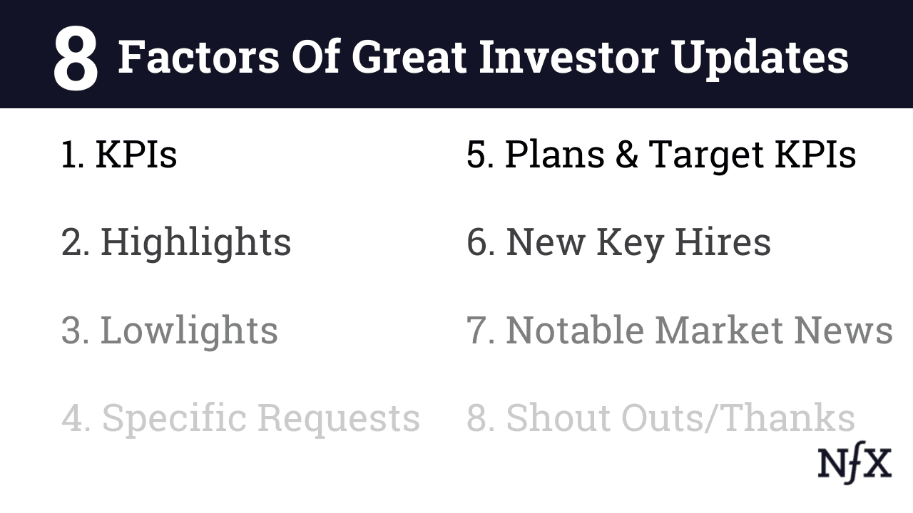 8 Factors of Great Investor Updates