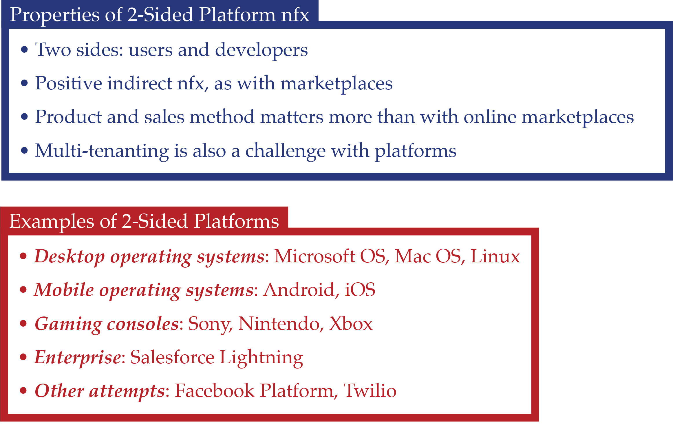 Properties and Example of 2-sided Platform