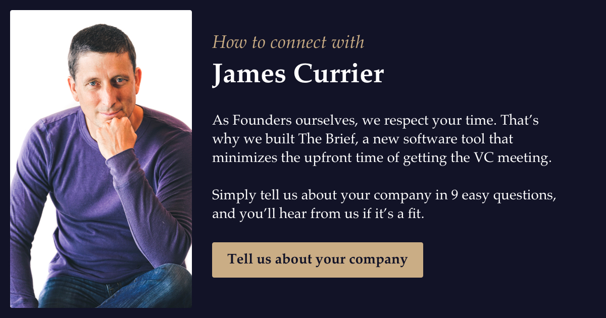 Pitch your computational biology startup to James Currier at NFX